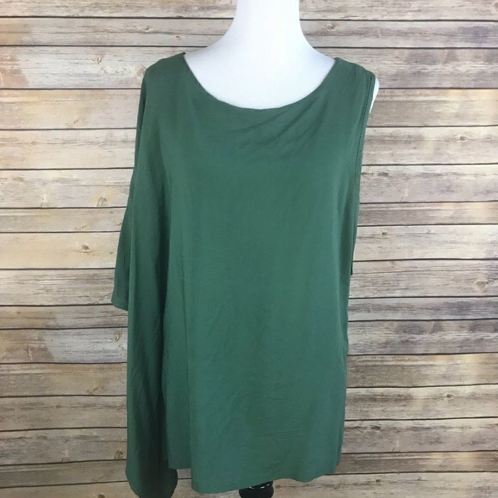Young Fabulous & Broke Green One Shoulder Blouse